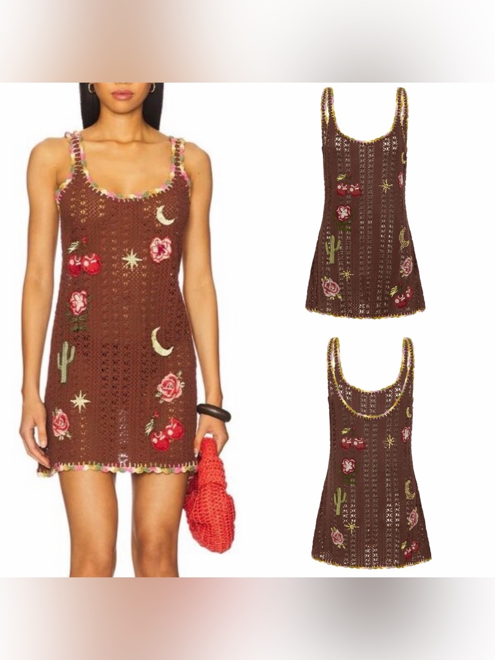 REVOLVE ASOS It’s now cool the crochet lace dress saguaro brown XS